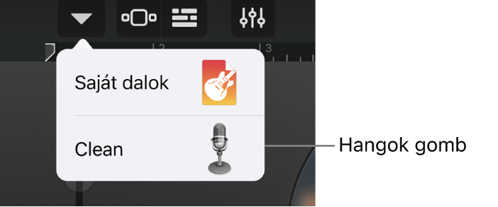 A Stúdió nézet Hangok gombja