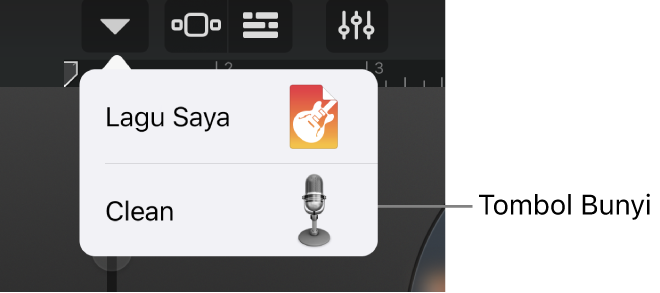 Tombol Bunyi Tampilan Studio