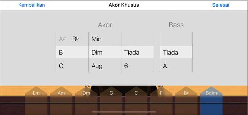Putaran kontrol Akor Khusus