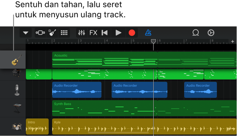 Header track siap dipindah atau dihapus