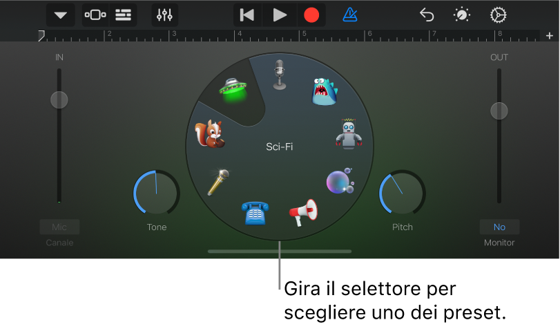 Preset della vista Divertimento