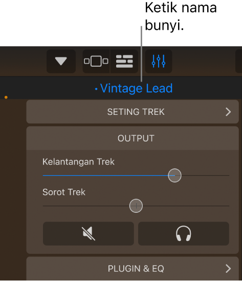 Rajah. Nama bunyi semasa di atas kawalan trek.