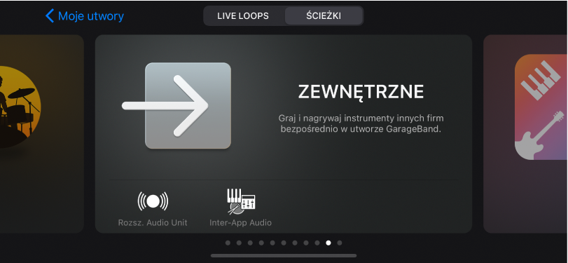 Ilustracja. Rozszerzenia Audio Unit w przeglądarce dźwięków.
