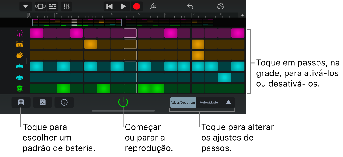 Instrumentos de Toque Sequenciador de Batidas