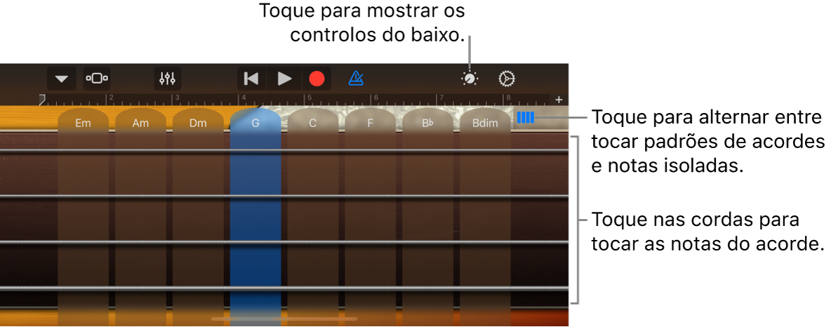 Instrumento táctil Baixo