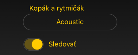Obrázok. Prepínač Sledovať Drummera a menu.