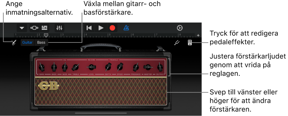 Gitarrförstärkarpekinstrument