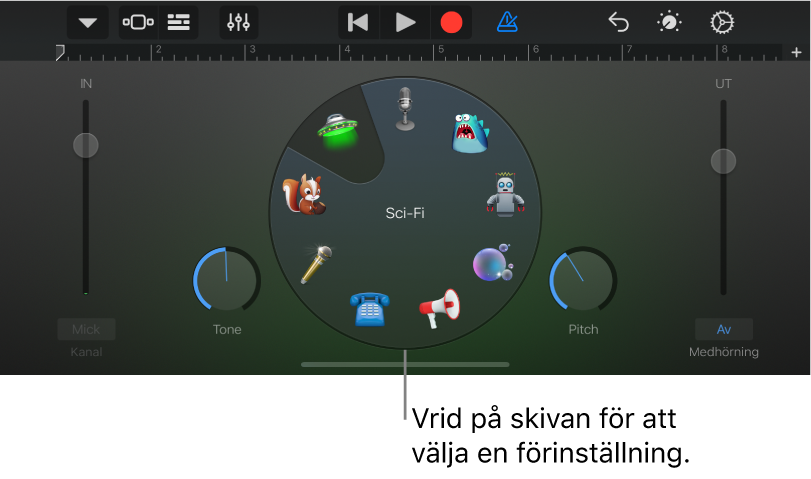 Förinställningar i vyn Skoj