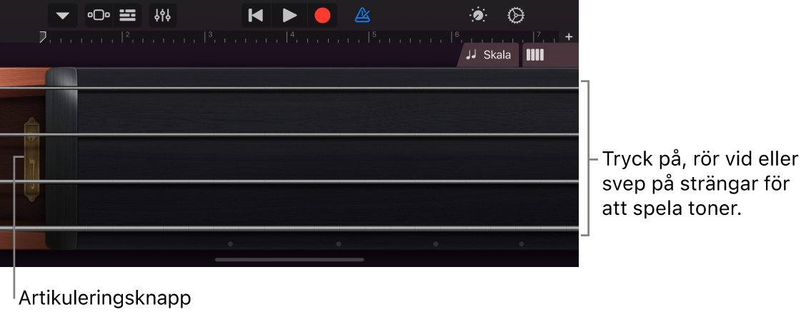 Vyn Toner på pekinstrumentet för strängar