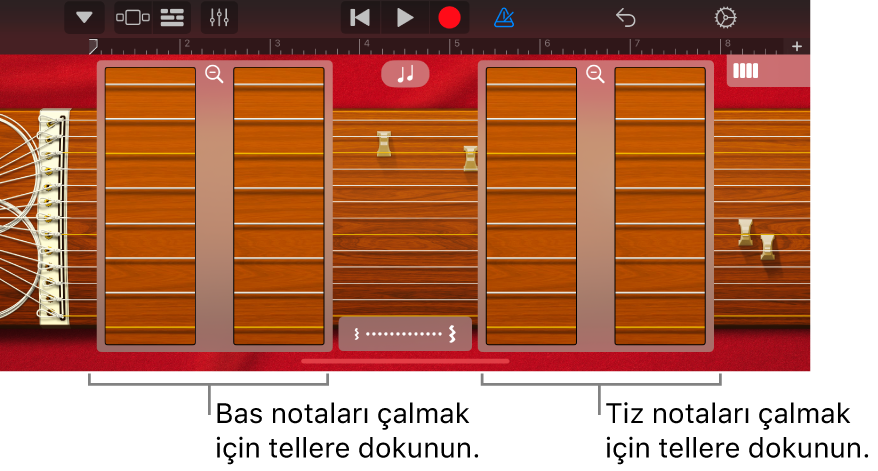 Koto büyütme/küçültme kutuları