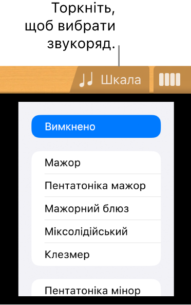 Кнопка гітари «Звукоряд»