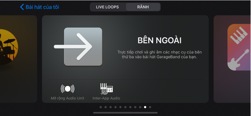 Hình ảnh. Trình duyệt Âm thanh đang hiển thị Phần mở rộng Audio Unit.