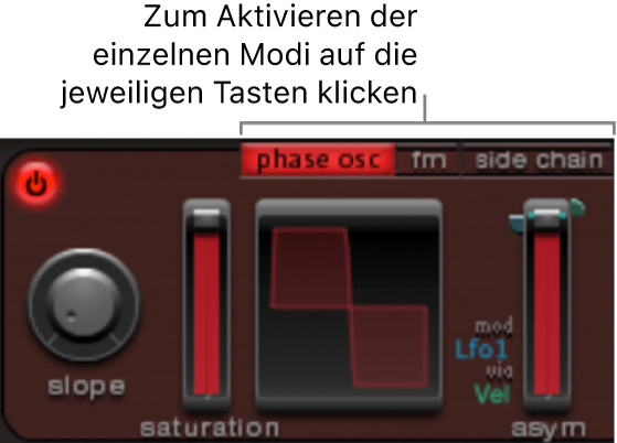 Abbildung. Modustasten für Oszillator 1