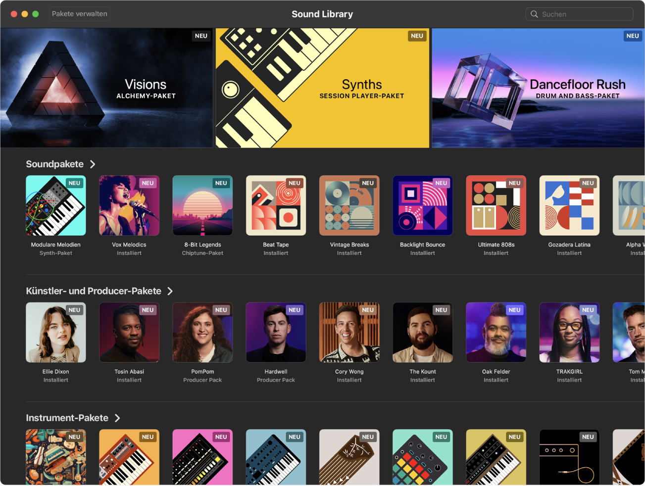 Abbildung. Die Sound Library.