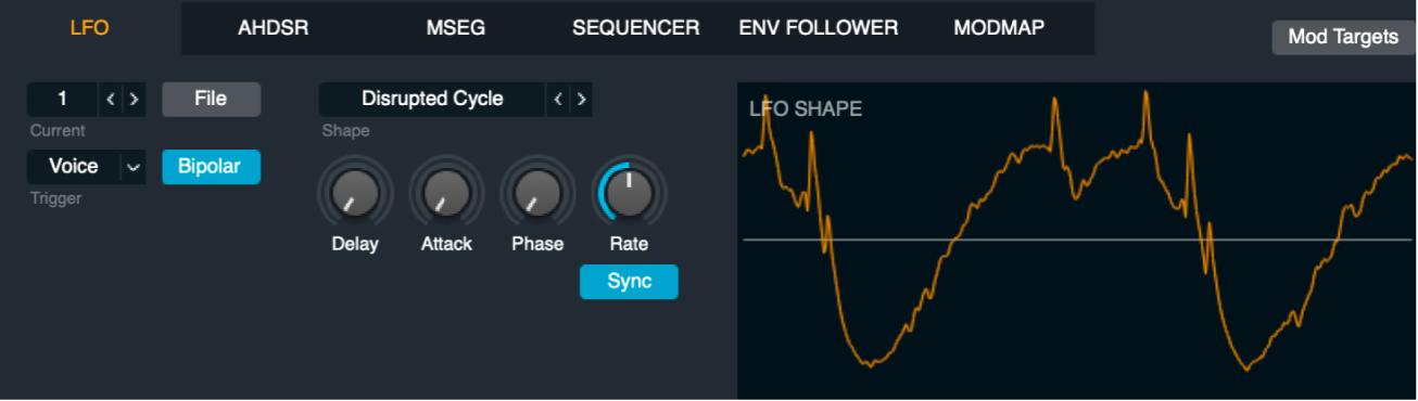 Figure. LFO control panel.