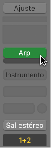 Ilustración. Una ranura de efecto MIDI de un canal ocupada.