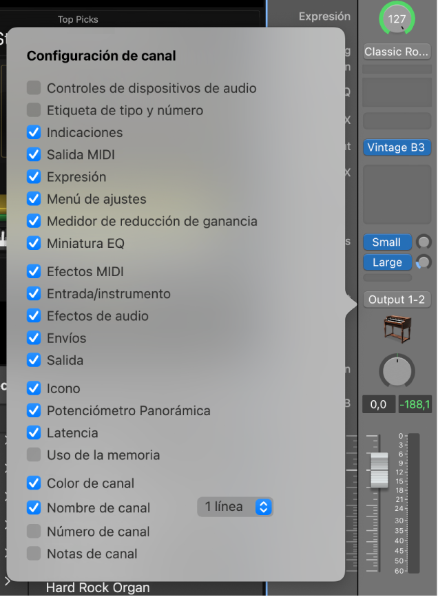 Ilustración. Menú “Configuración de canal”.