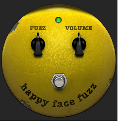 Ilustración. Ventana del stompbox Happy Face Fuzz.