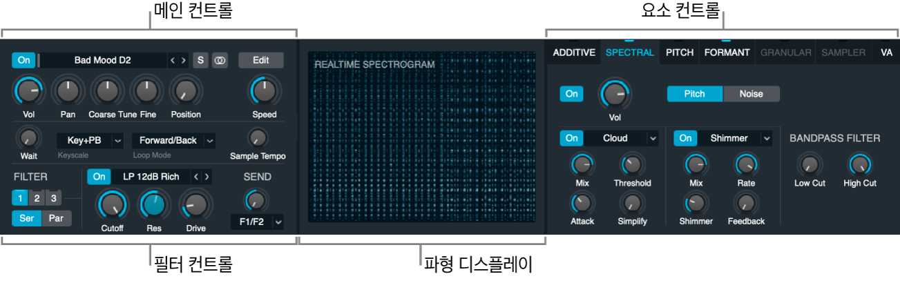 그림. 모든 파라미터를 표시하는 소스 서브페이지.