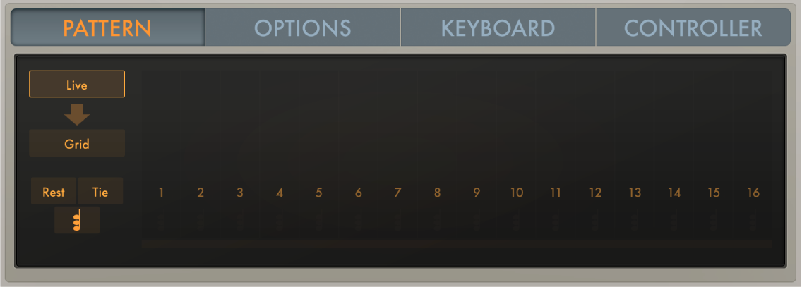 그림. Arpeggiator Live 모드 파라미터.