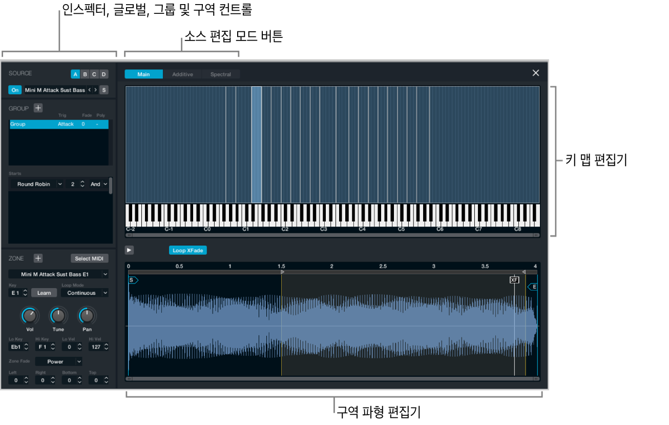 그림. 메인 소스 편집 윈도우.