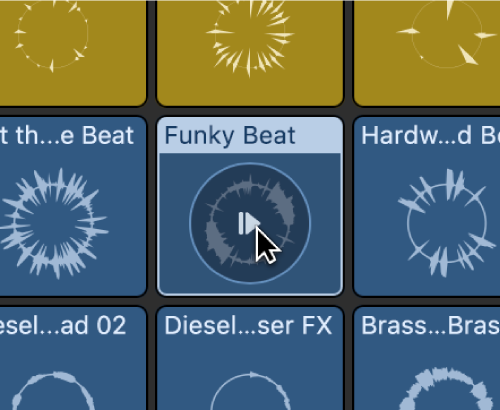 Abbildung. Taste „Fortfahren“ in der Mitte einer Zelle, die wiedergegeben wird