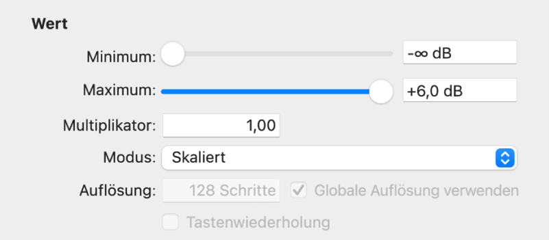 Abbildung. Wert-Parameter in der Ansicht „Erweitert“.