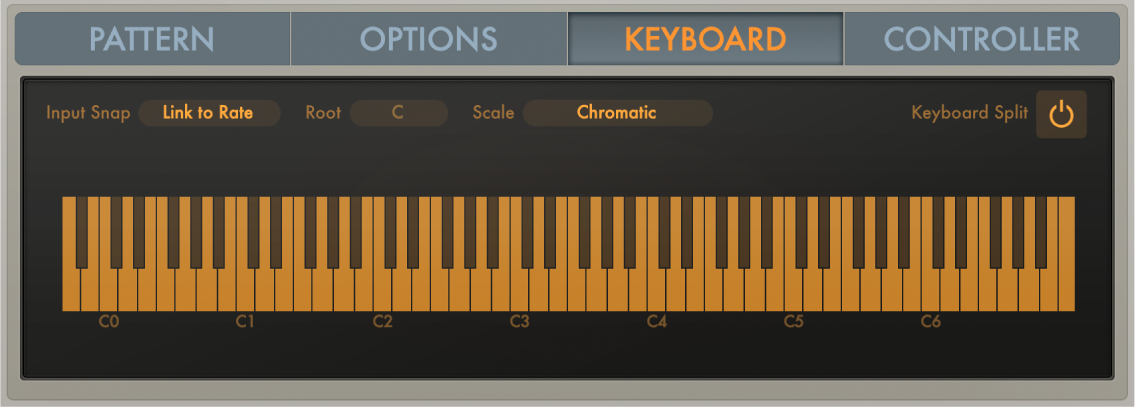 Abbildung. Parameter „Arpeggiator Keyboard“.