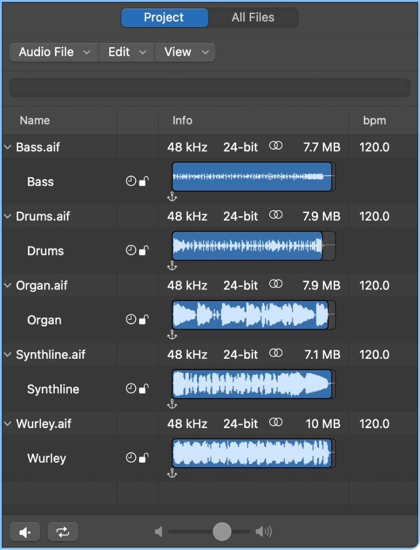 Figure. Project Audio Browser.