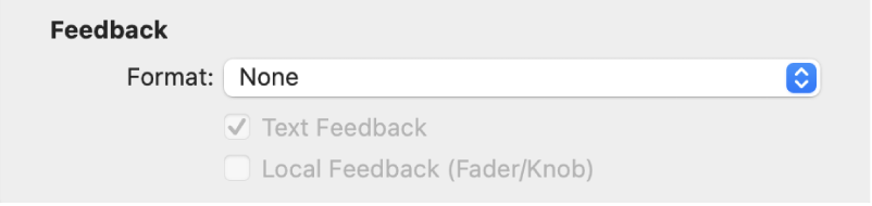 Figure. Feedback parameters in Expert view.