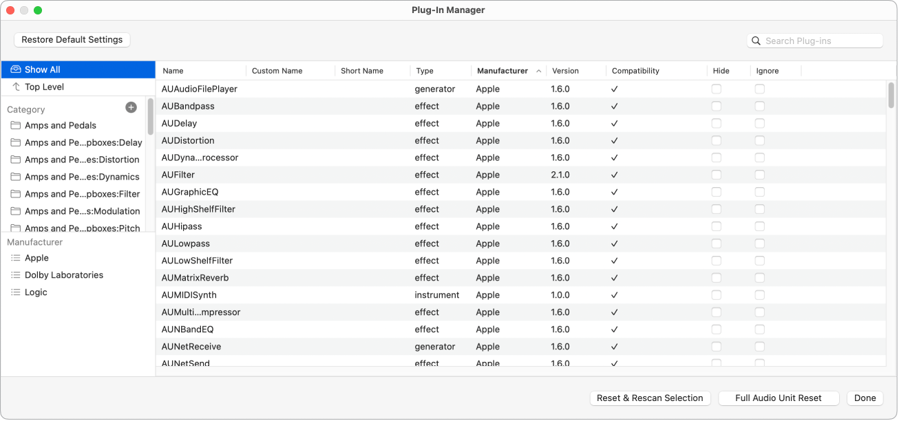 Figure. Plug-in Manager window.