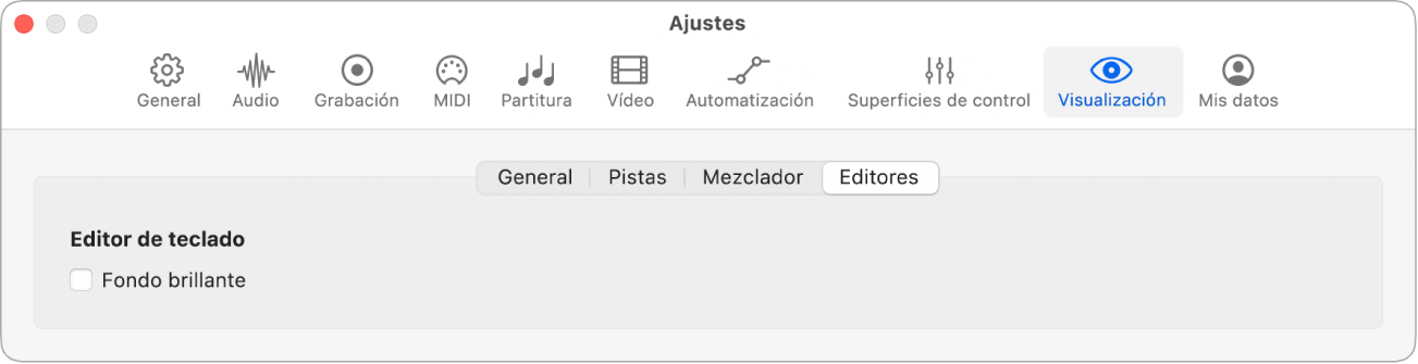 Ilustración. Ajustes de visualización de los editores.