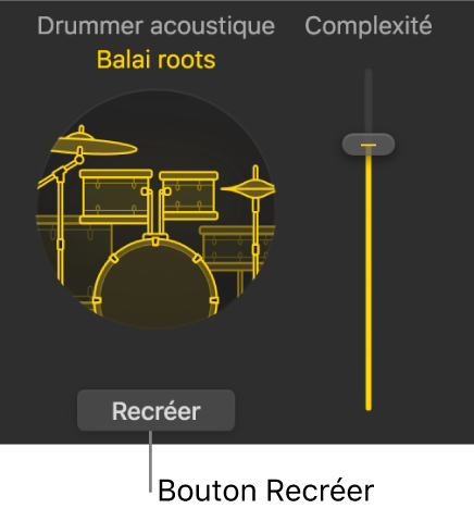Figure. Bouton Recréer dans l’éditeur de Session Player.