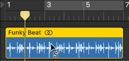図。ソロツールでリージョンをクリックして押したままにする。