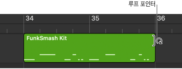 그림. 리전 가장자리에 나타난 루프 포인터.