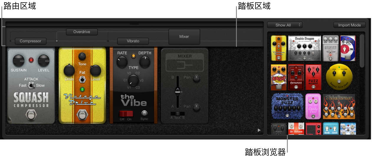 图。显示主界面区域的踏板窗口。