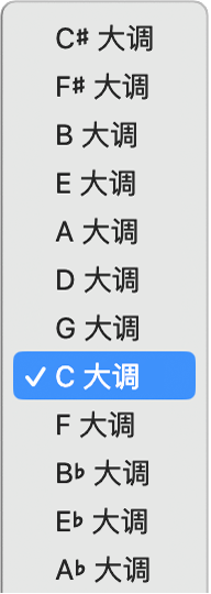 图。LCD 中的“调”弹出式菜单。