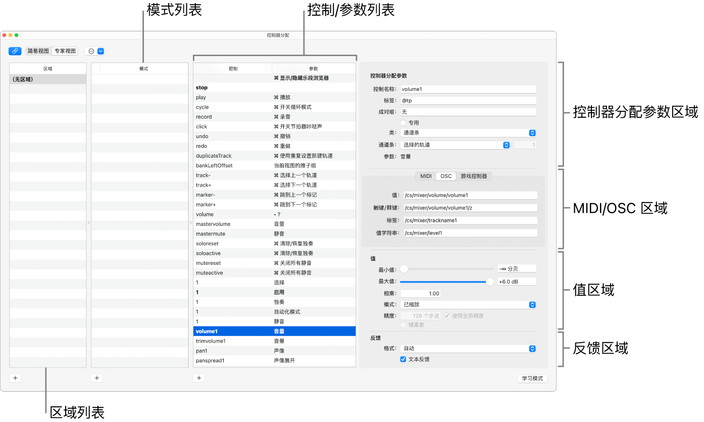 图。专家视图中的控制器分配窗口。