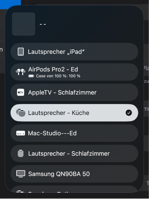 Abbildung. Das Dialogfenster „AirPlay“.