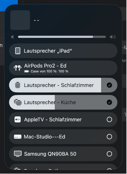 Abbildung. Das Dialogfenster „AirPlay“.