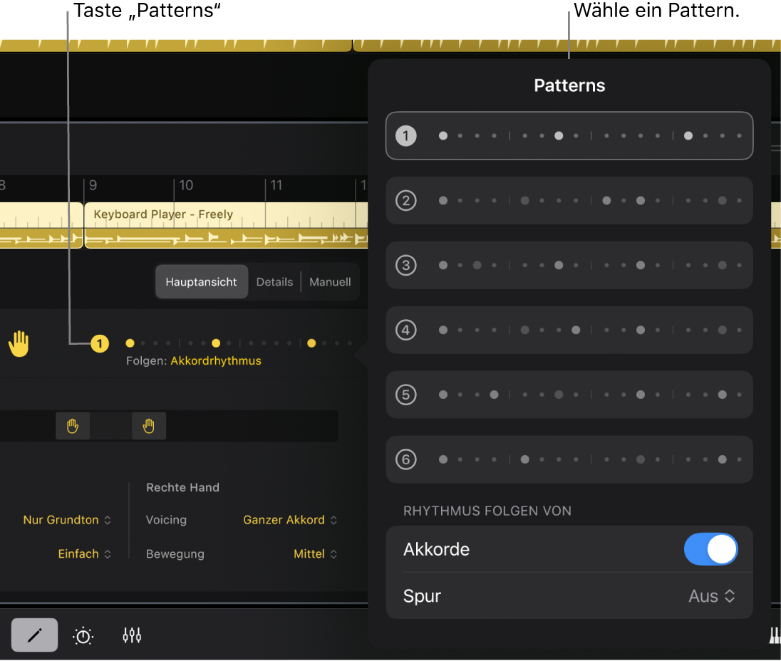 Abbildung. Das Dialogfenster „Pattern“.
