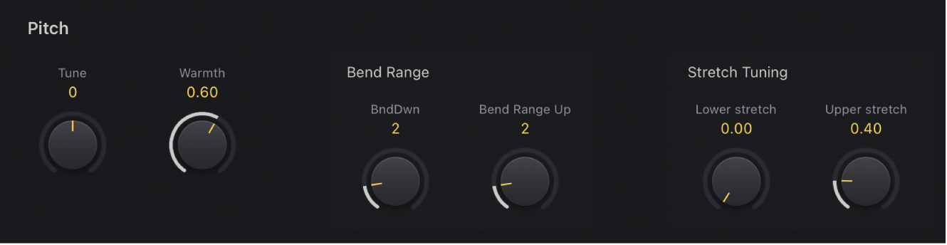 Abbildung. Vintage-E-Piano Pitch-Parameter