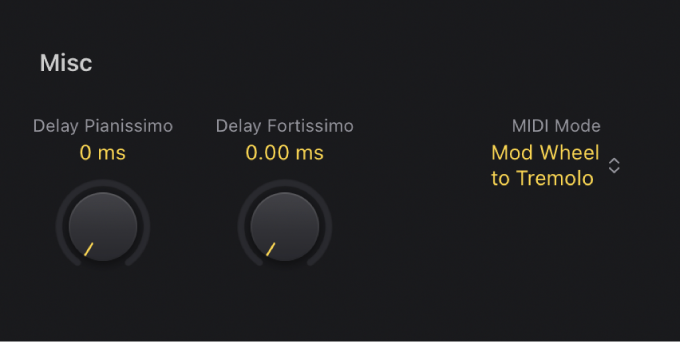 Figure. Vintage Electric Piano Details parameters.