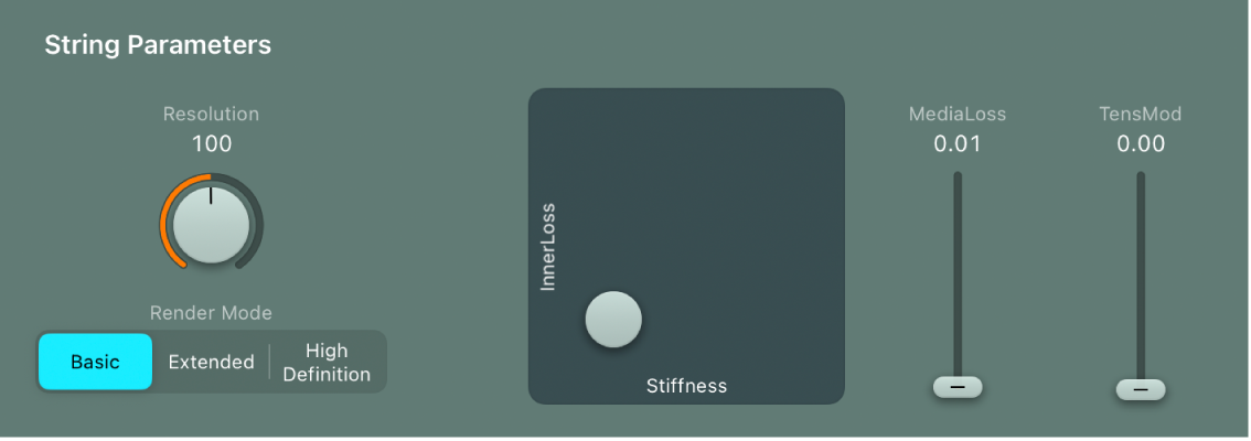 Figure. Material Pad shown in String parameters.