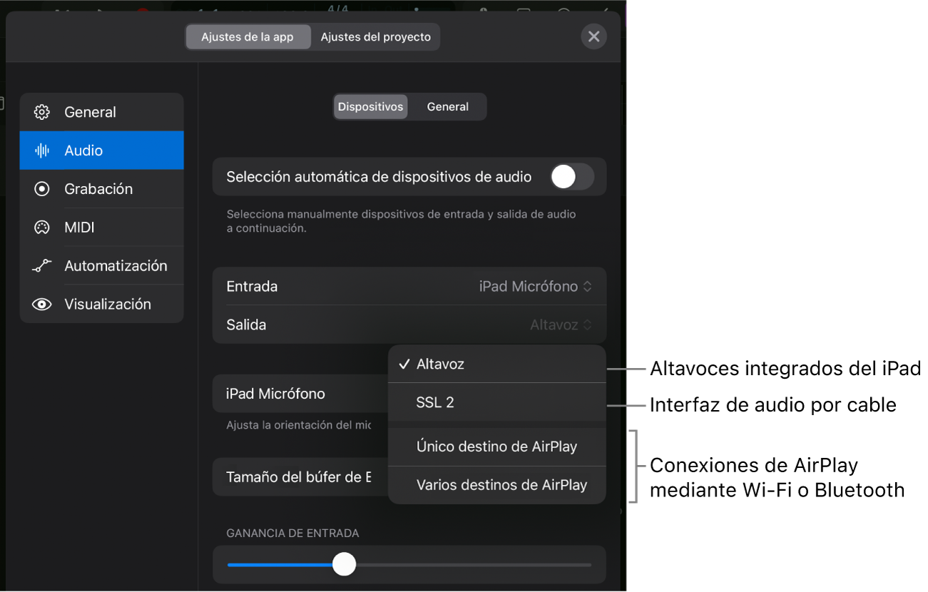 Ilustración. Cuadro de diálogo de AirPlay.