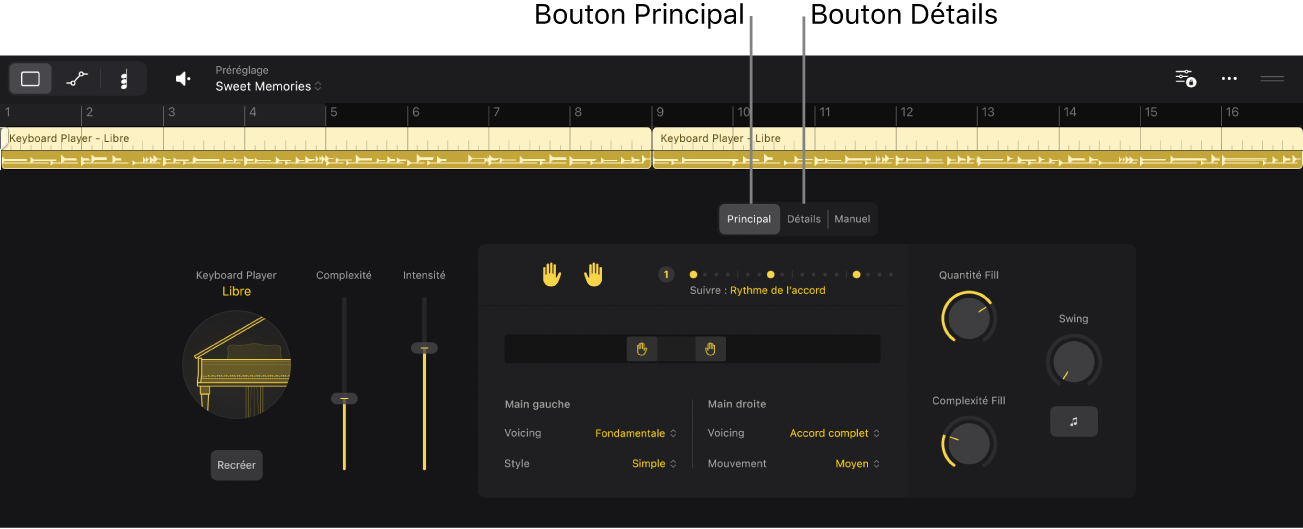 Figure. L’éditeur de Session Player.
