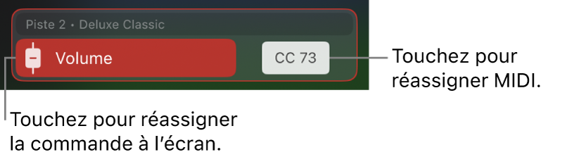 Figure. Réassignation d’une commande dans la ligne de contrôle.
