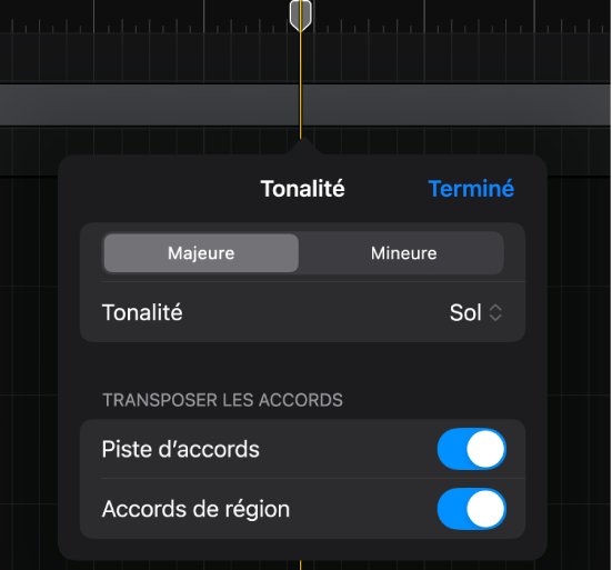 Figure. Ajout et modification d’un changement d’armature.