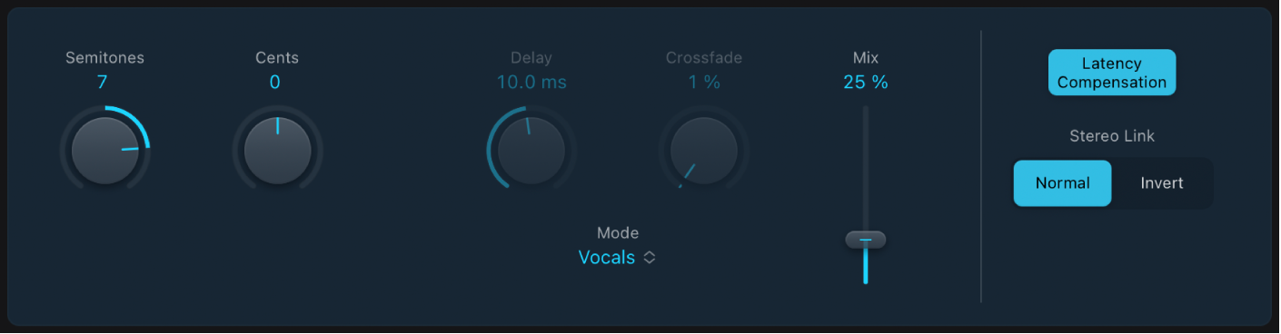 図。Pitch Shifterウインドウ。