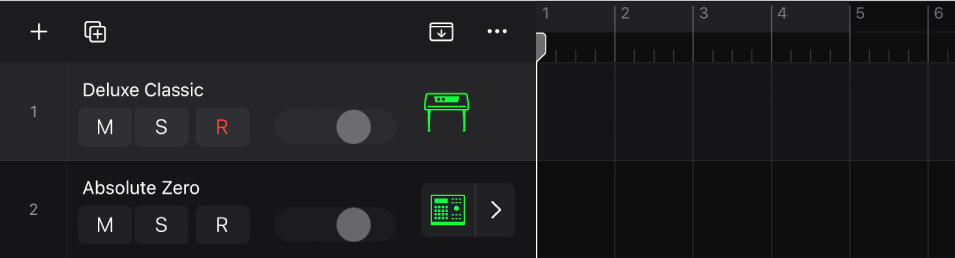 図。ソフトウェア音源トラックが選択されている。